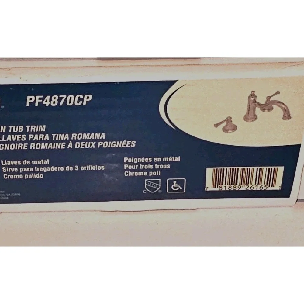 PROFLO‎ PF4870CP Bartlett Deck Mounted Roman Tub 3 Piece Chrome Faucet & Handles